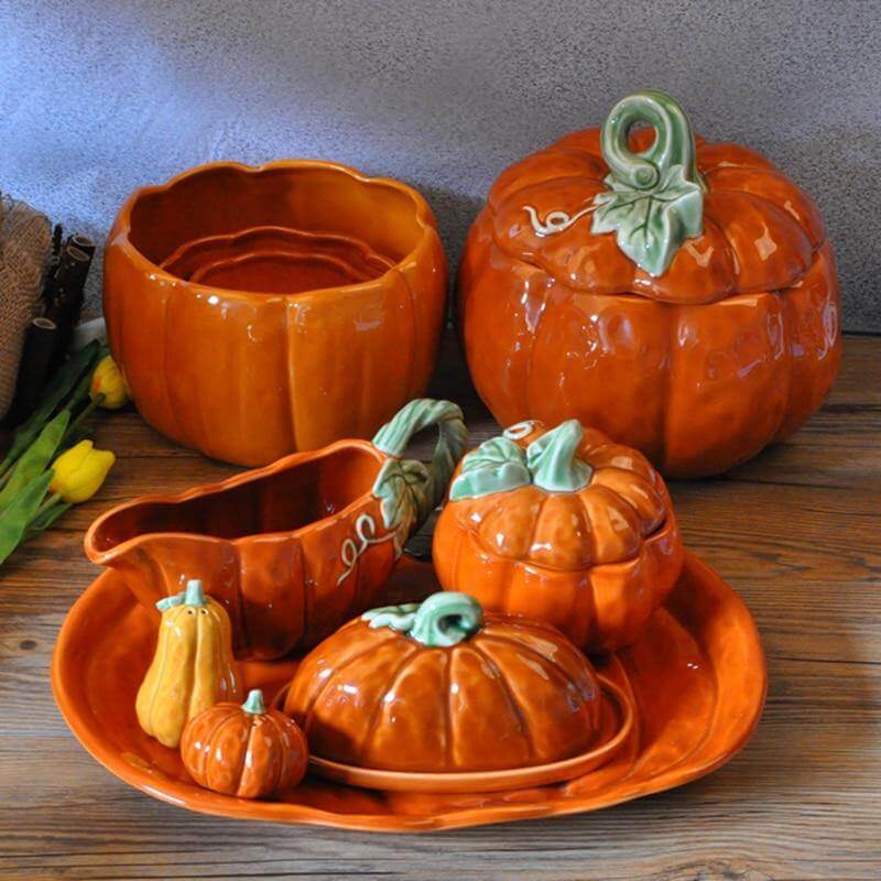 Pumpkin Ceramic Kitchen Mug Bowl - Image 1