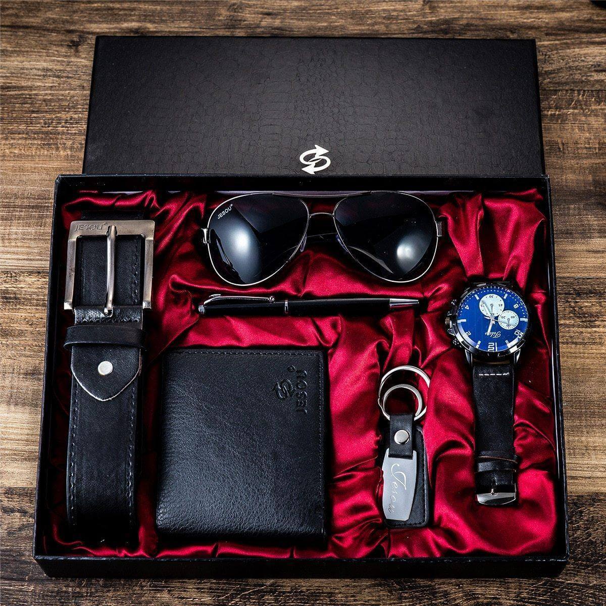 6pcs/Set Leather Elegant Men’s Gift Set