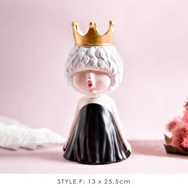 Nordic Bubble Bow-Knot Girl Sculpture Home Decor - Image 3