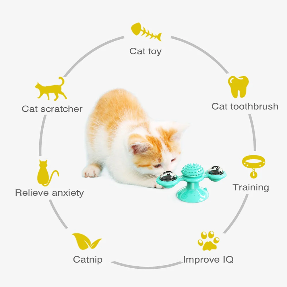Rotatable Cat Massage Interactive Windmill Toy - Image 2