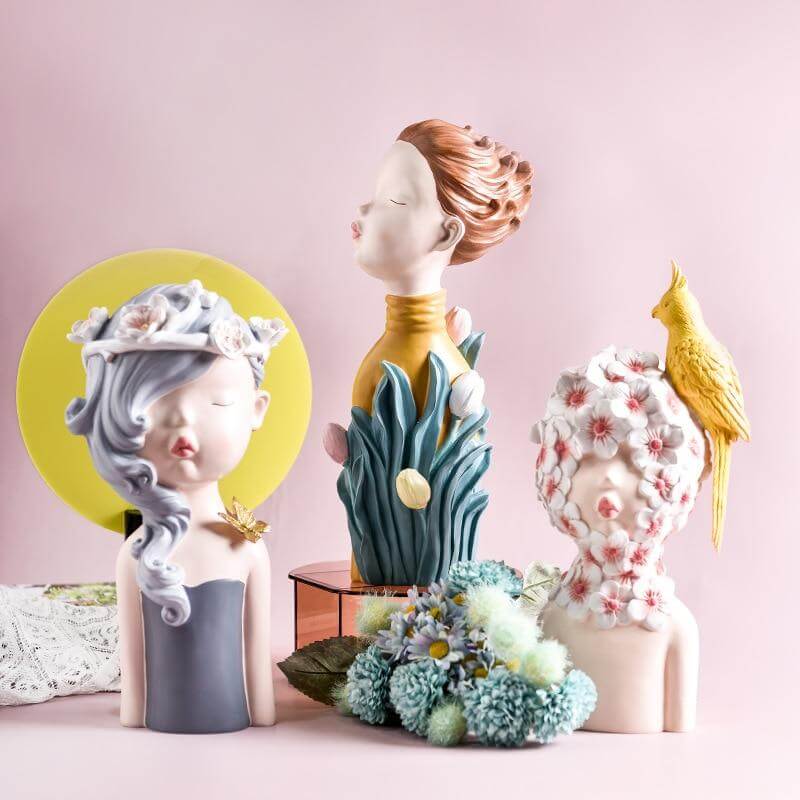 Nordic Artistic Woman Figurines Home Decor - Image 1