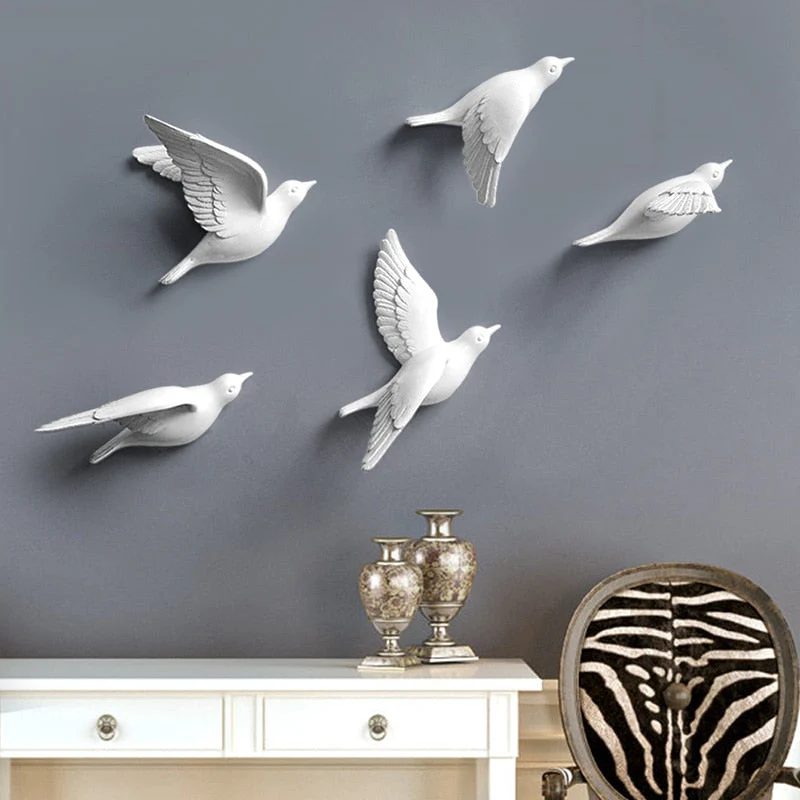Free Flying Birds Resin Wall Decor - Image 1