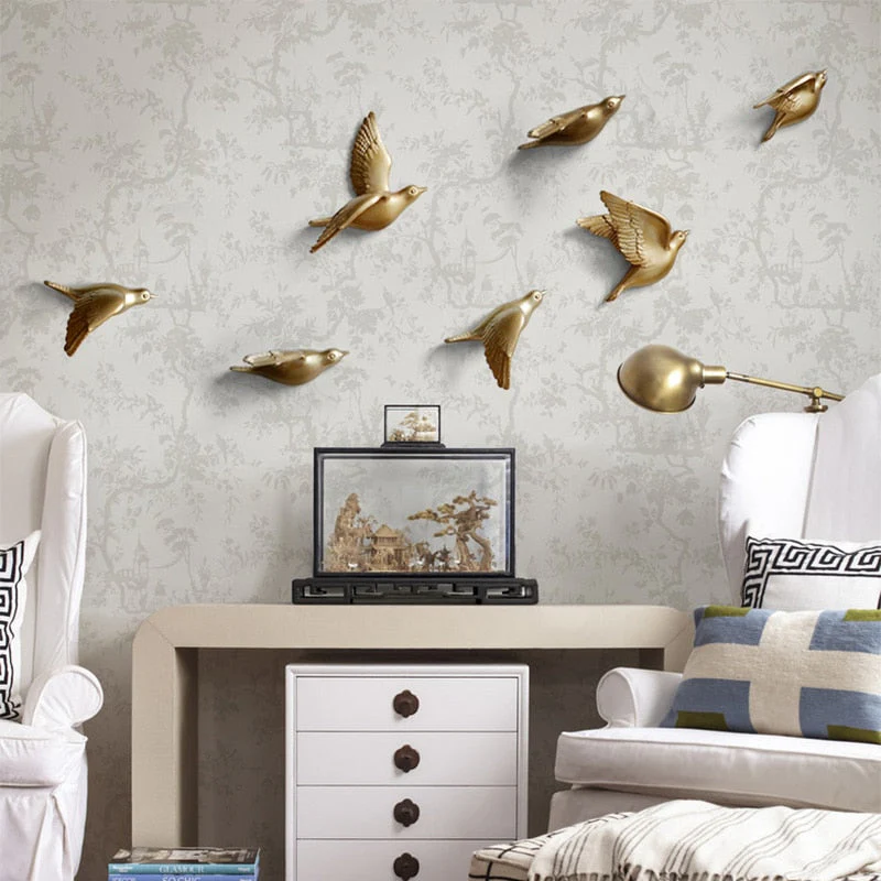 Free Flying Birds Resin Wall Decor - Image 2