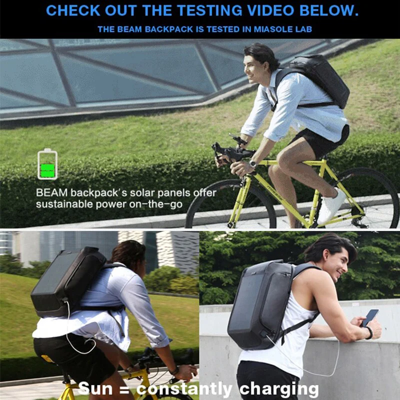 Solar Panel Charging USB Anti-Theft Backpack - Image 3