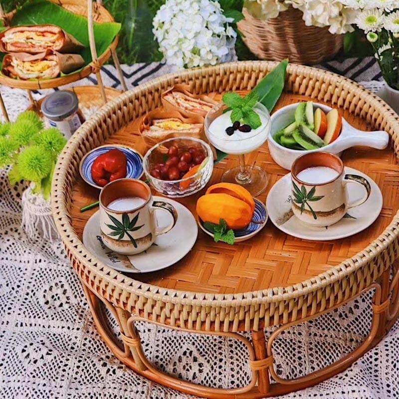 Rattan Picnic Tray Table - Image 1