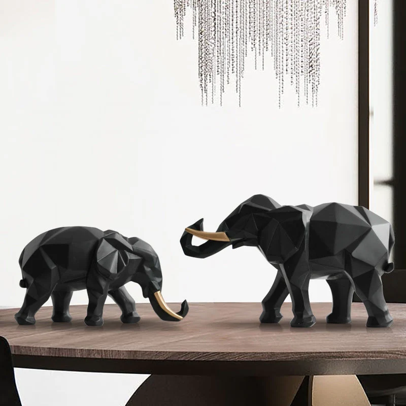 Elegant Resin Modern Elephant Statue - Image 1
