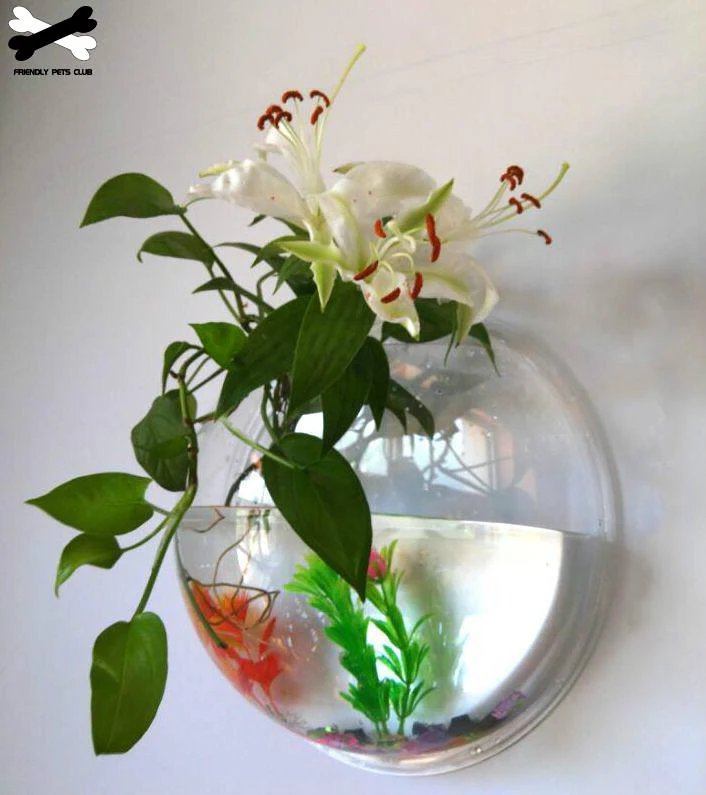 Wall Mounted Transparent Fish Tank Flower Vase - Image 3