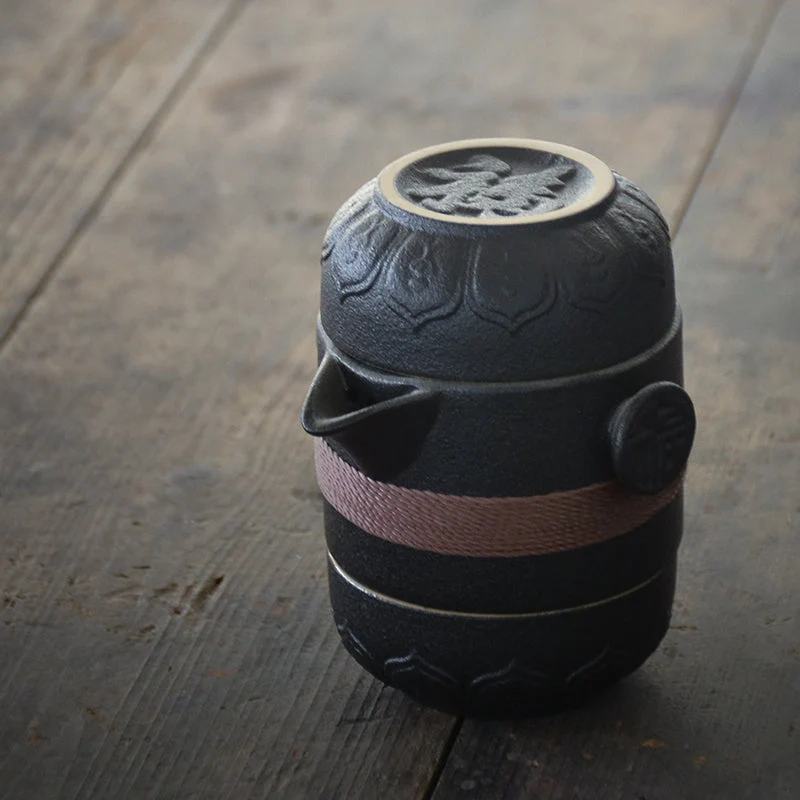 Elegant Ceramic Vintage Travel Teapot - Image 2