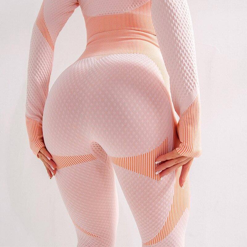 Seamless Striped High Waist Women Leggings - Image 3