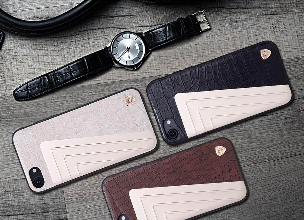 Leather+Aluminum+Soft Hybrid Back Cover Iphone Cases - Image 1