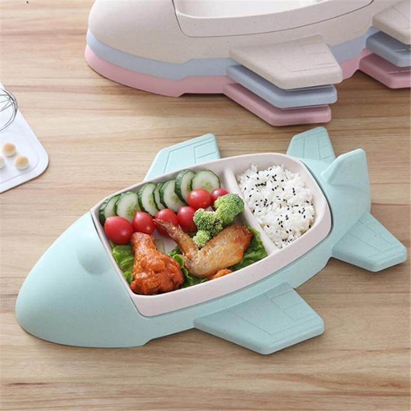Children’s Bamboo Aircraft Shape Tableware