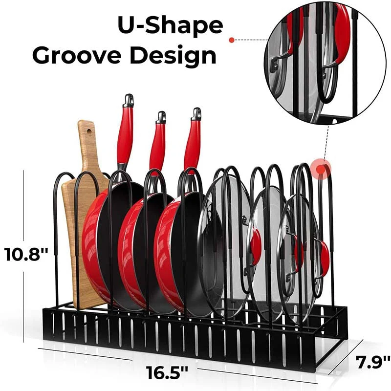 Adjustable Multi-Tier Kitchen Pan Organizer - Image 3