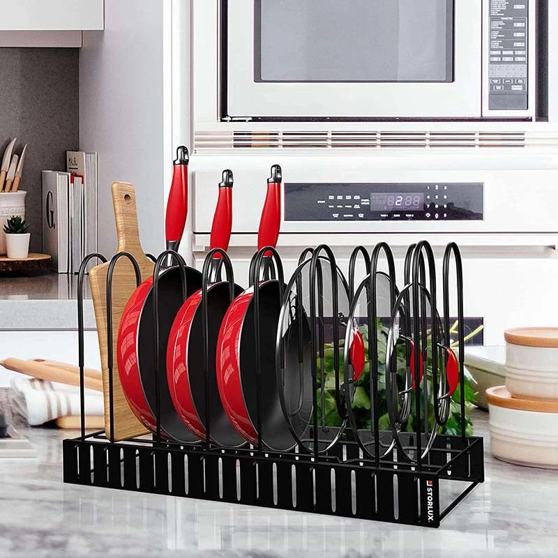 Adjustable Multi-Tier Kitchen Pan Organizer - Image 1