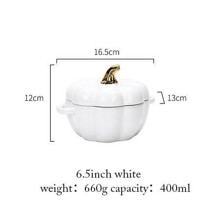 Pumpkin Shape Baking Bowl With Glazed Lid - Image 3