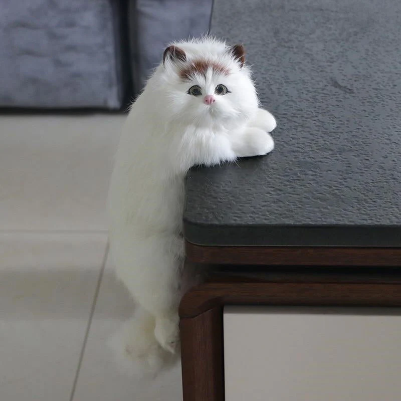 Cute Plush Cat Home Desk Figurine Decor - Image 1