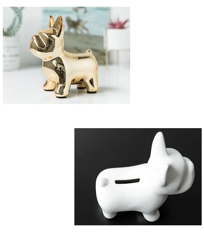 Nordic Ceramic Bulldog Piggy Bank - Image 3
