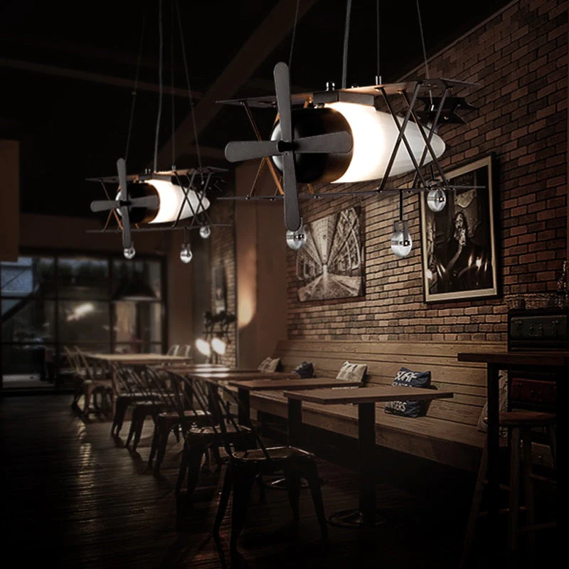 Vintage Airplane Creative Pendant Lamp - Image 3