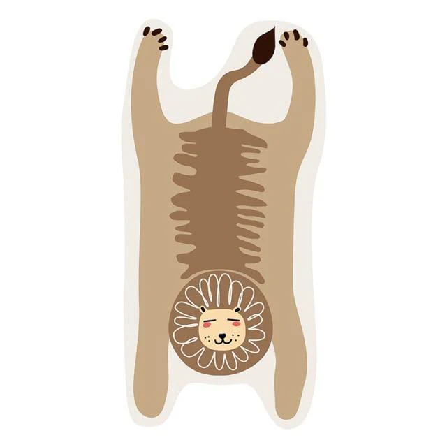 Colorful Cartoon Wild Animals Bedroom Rug - Image 3