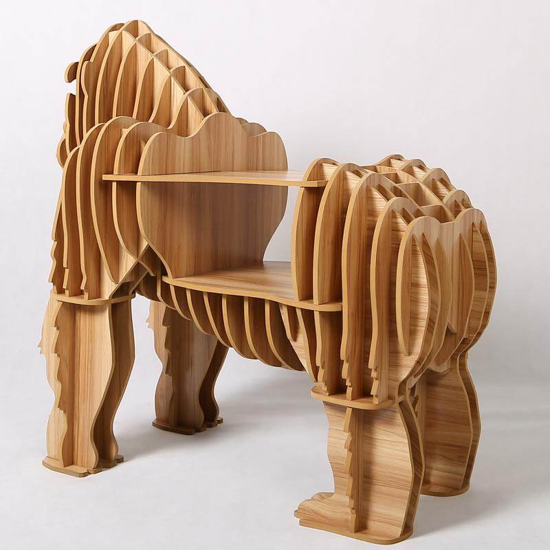 39'' King Kong Luxury Wooden Side Table Home Decor - Image 2