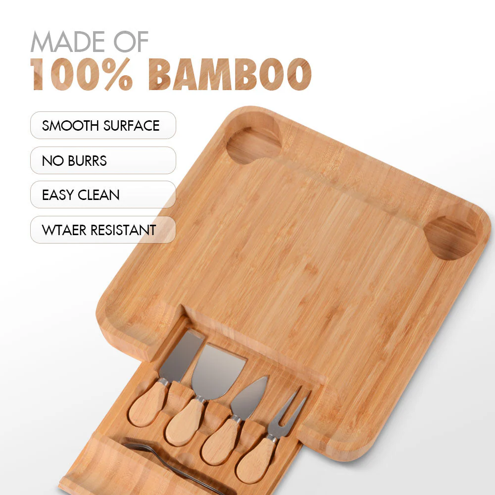 Bamboo Wood Breakfast Serving Platter Board - Image 3