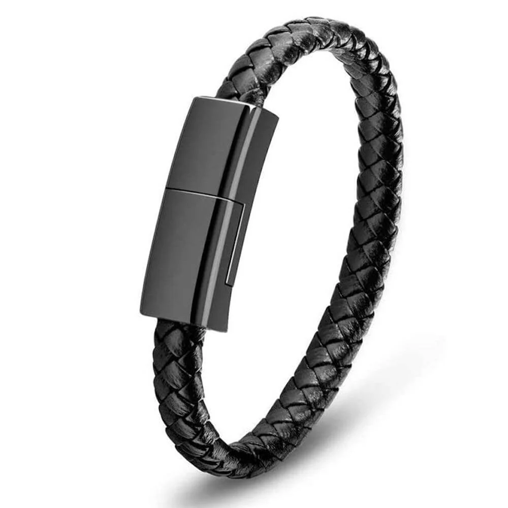 Leather Mini USB Bracelet Charger - Image 2