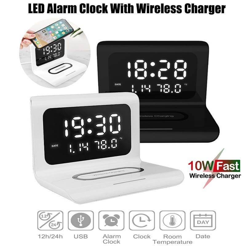 Smart Wireless Charging Alarm Table Clock - Image 2