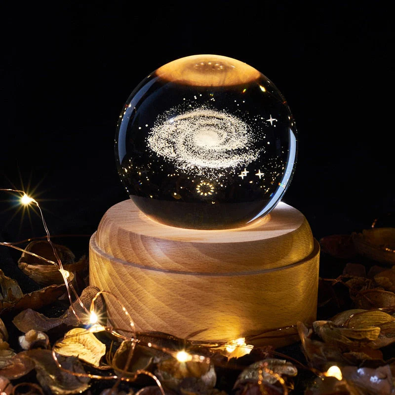 3D Rotating Crystal Universe Music LED Lamp - Image 1