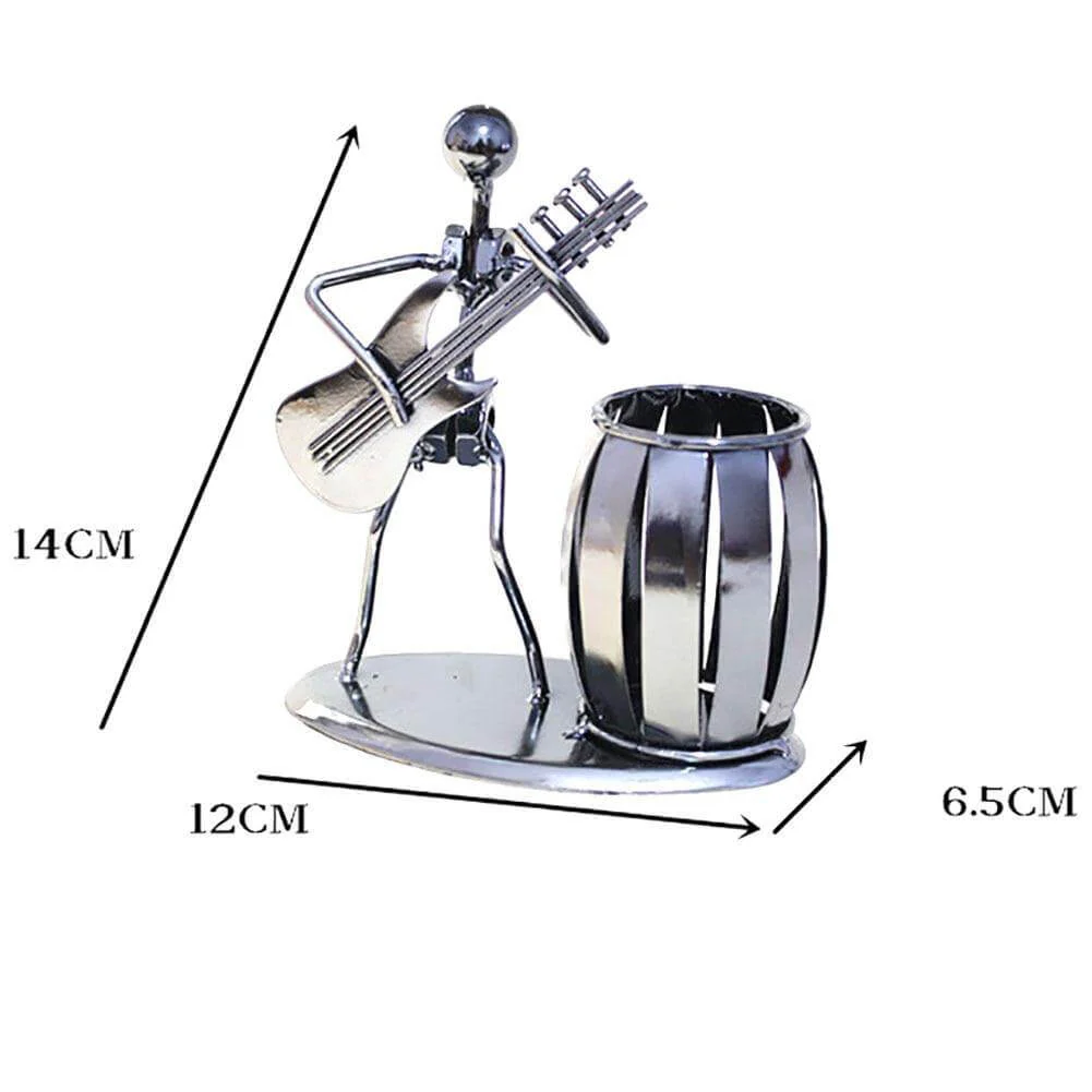 Metal Guitar Bass Violin Rocker Pen Holder - Image 2