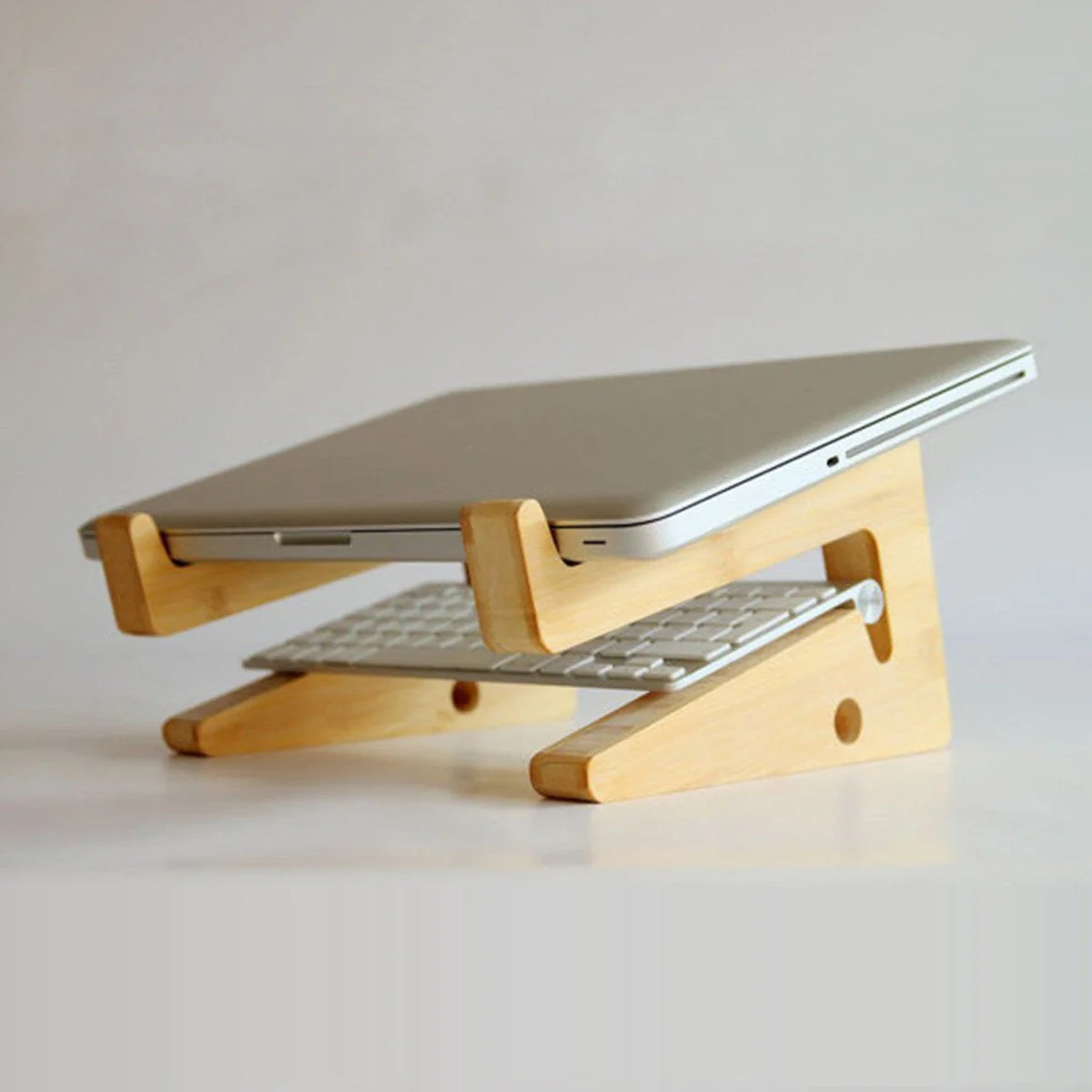 Creative Universal Wooden Detachable Laptop Stand - Image 2