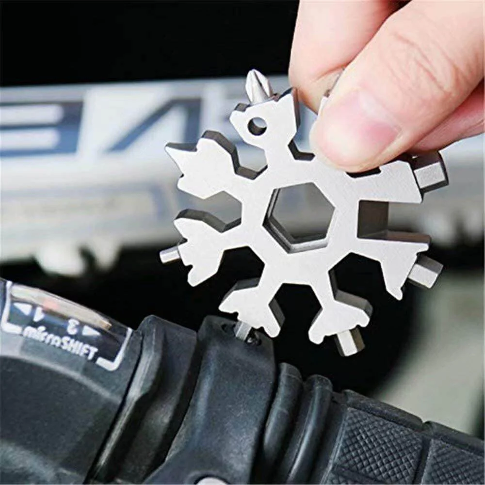 18 in 1 Snowflake Multipurpose Camp Survive Hand Tool - Image 2