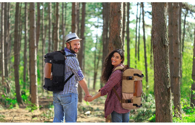 Men Canvas Multifunctional Travel Backpack - Image 2