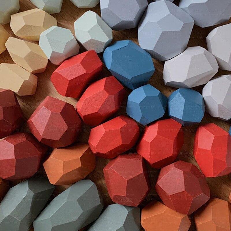 Colorful Wooden Stone Kids Intelligent Stacking Game - Image 2