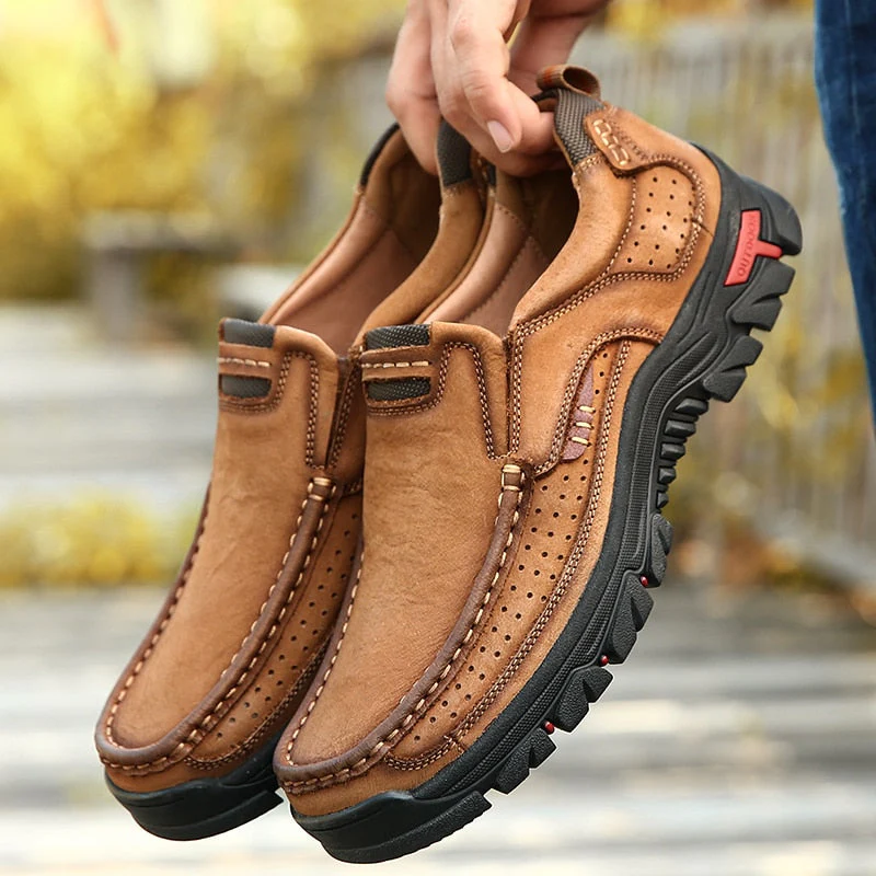 Comfortable Cowhide Leather Breathable Outdoor Hiking Shoes - Image 3
