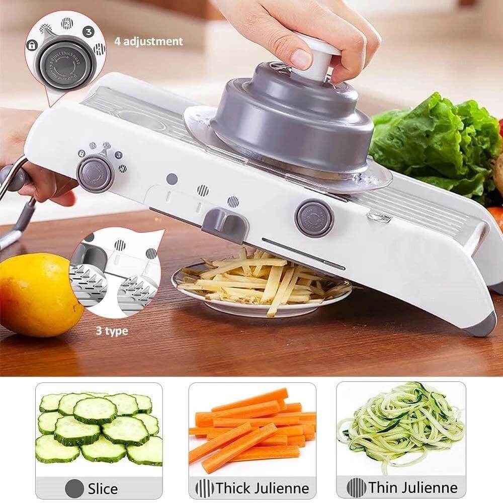 Adjustable Stainless Steel Manual Vegetable Slicer Cutter - Image 2