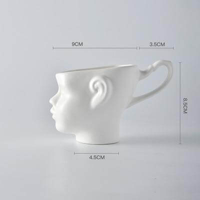 Elegant Ceramic Realistic Face Mugs - Image 3