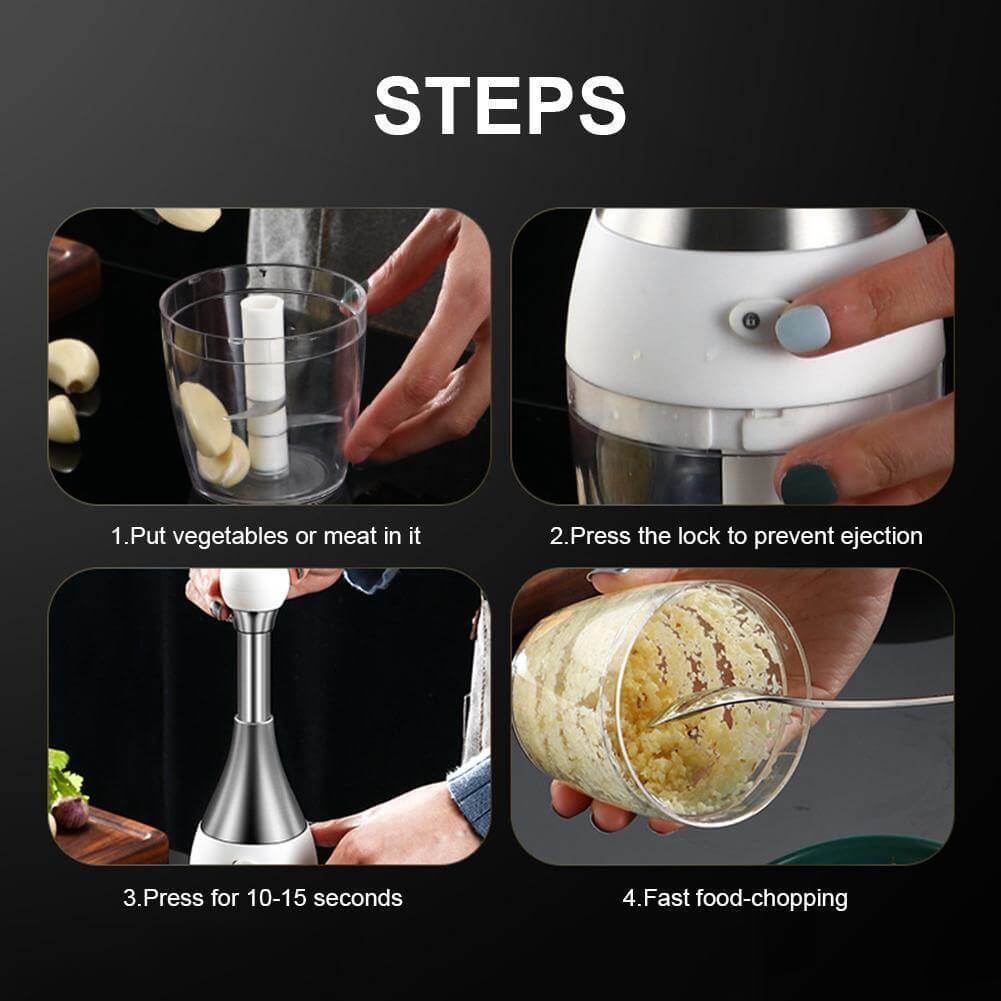 Stainless Steel Quick Garlic Vegetable Chopper - Image 2