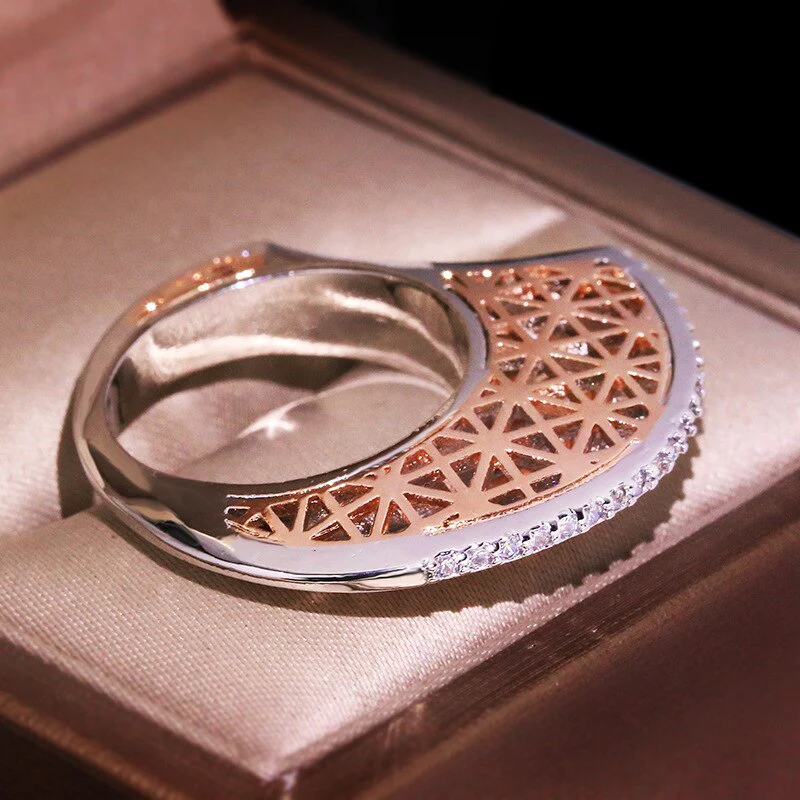 Zirconium Moon Shape Personality Ring - Image 3