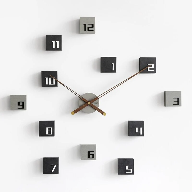 Nordic Creative Self Adhesive Wooden Wall Clock - Image 1