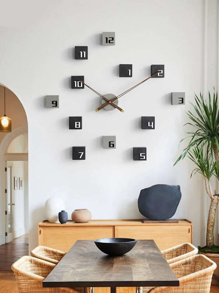 Nordic Creative Self Adhesive Wooden Wall Clock - Image 2