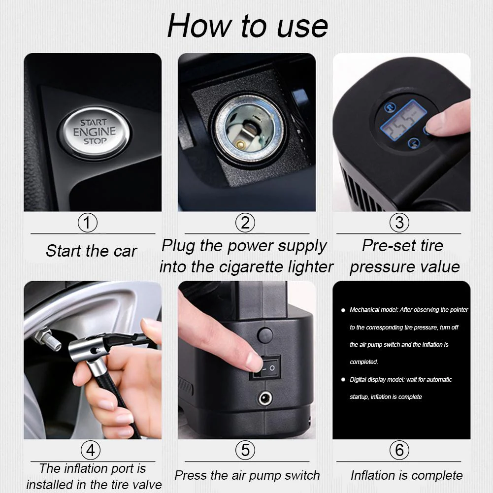 Car Digital LED Air Compressor Pump - Image 3