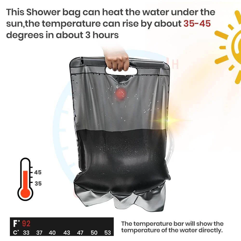 Portable Solar Heated Camping Shower Bag - Image 3