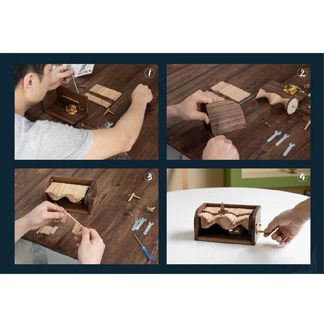 DIY Wooden Puzzle Model Music Box Kit - Image 2