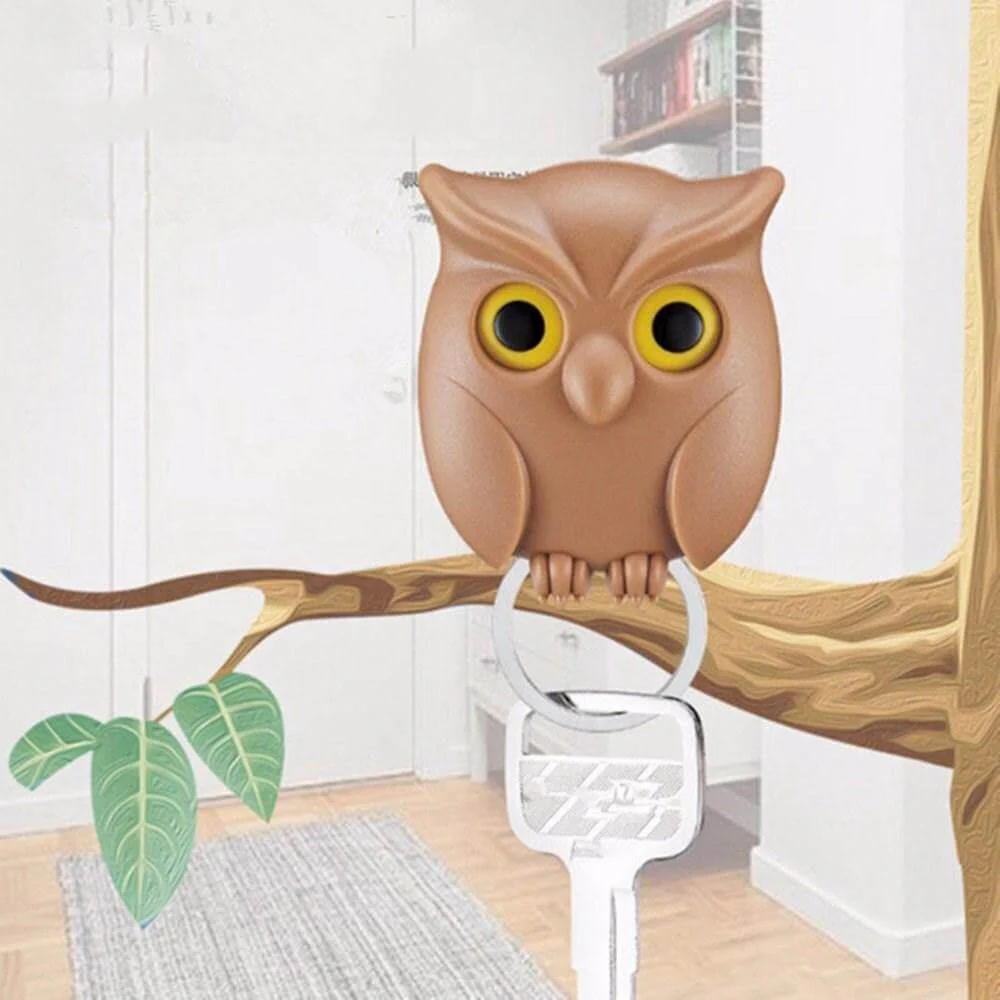 Cute Night Owl Magnetic Wall Key Holder - Image 1