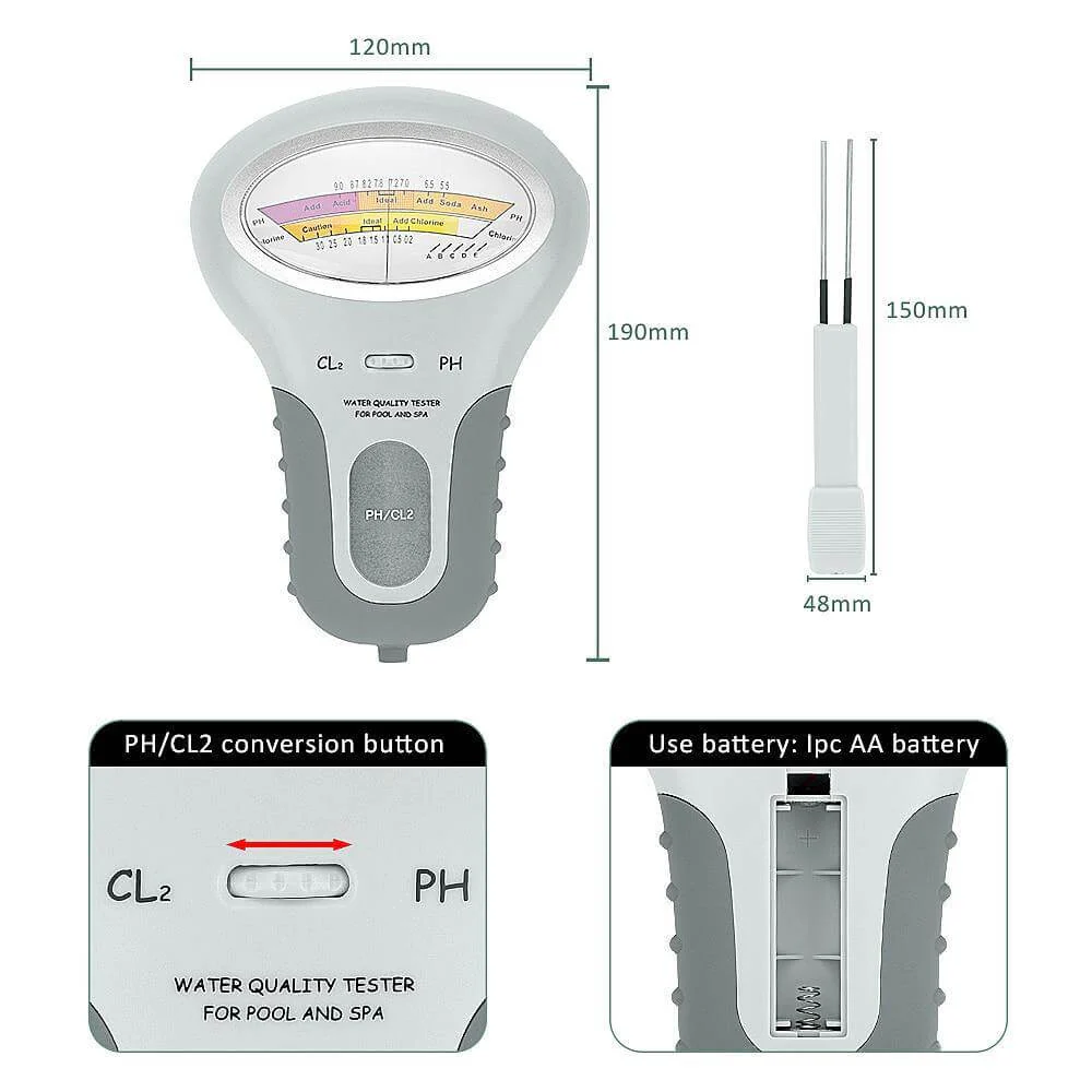 2IN1 PH Chlorine Meter Water Quality Tester - Image 2