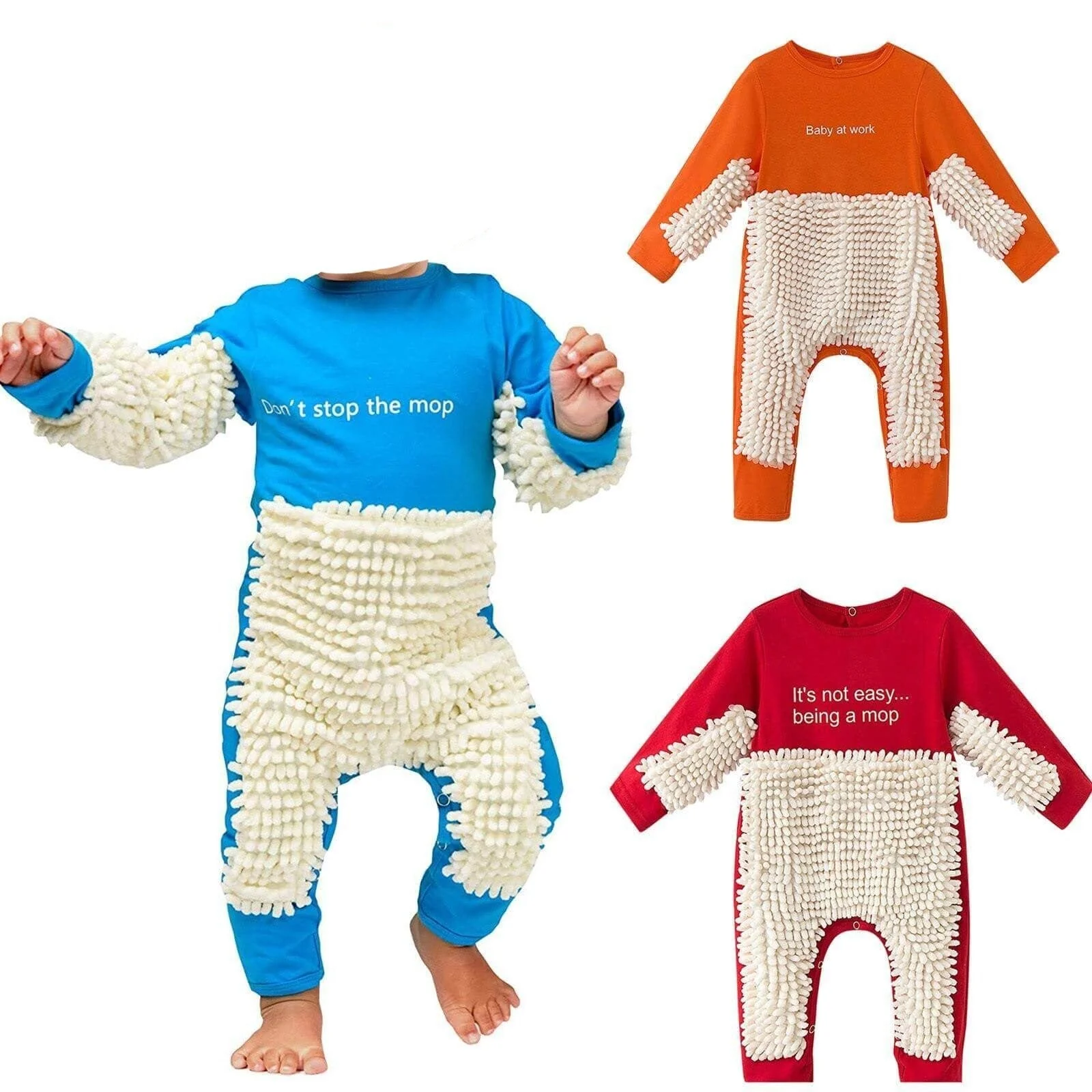 Funny Baby Mop Onesie - Image 1