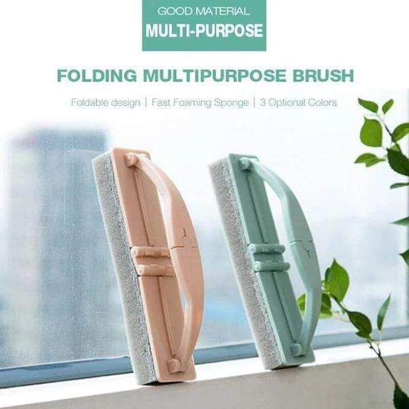Simple Folding Wiper Hand Brush Sponge with Handle - Image 2