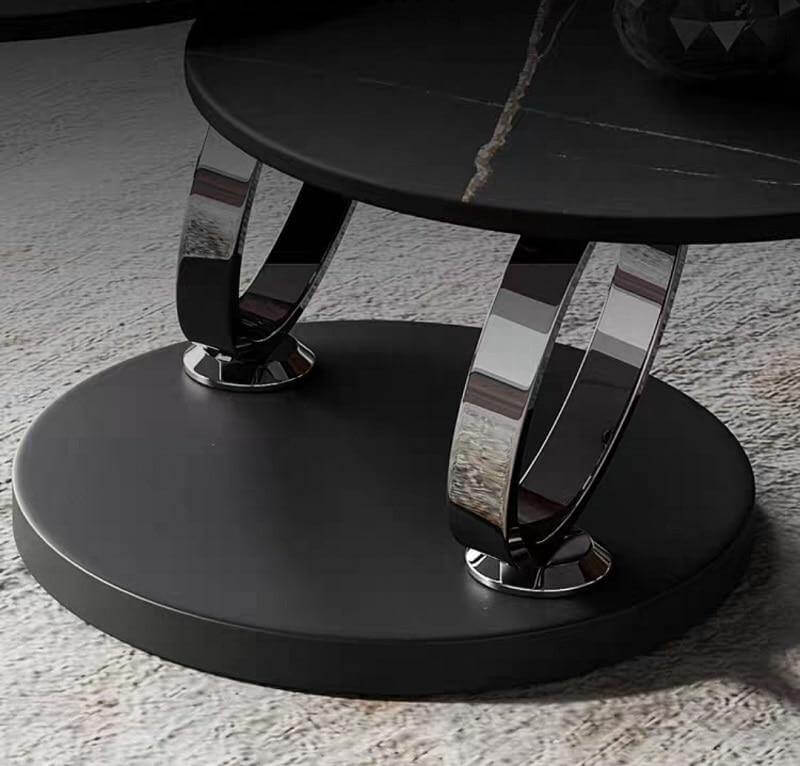 Italian Modern Two-layer Coffee Side Table with Marble Top - Image 3