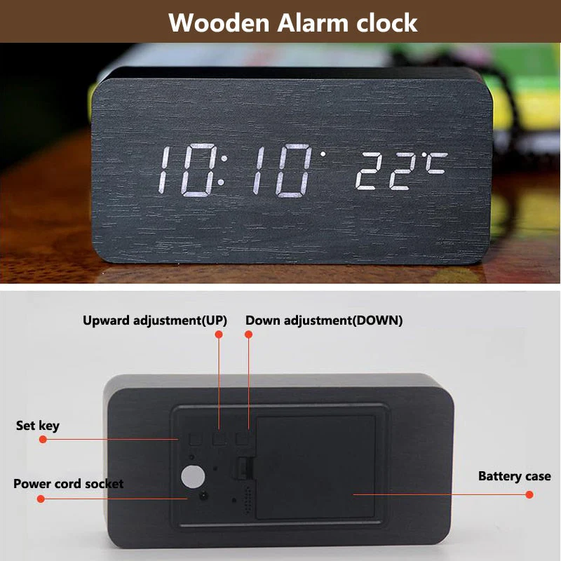 Nordic Digital Led Voice Control Alarm Clock - Image 3