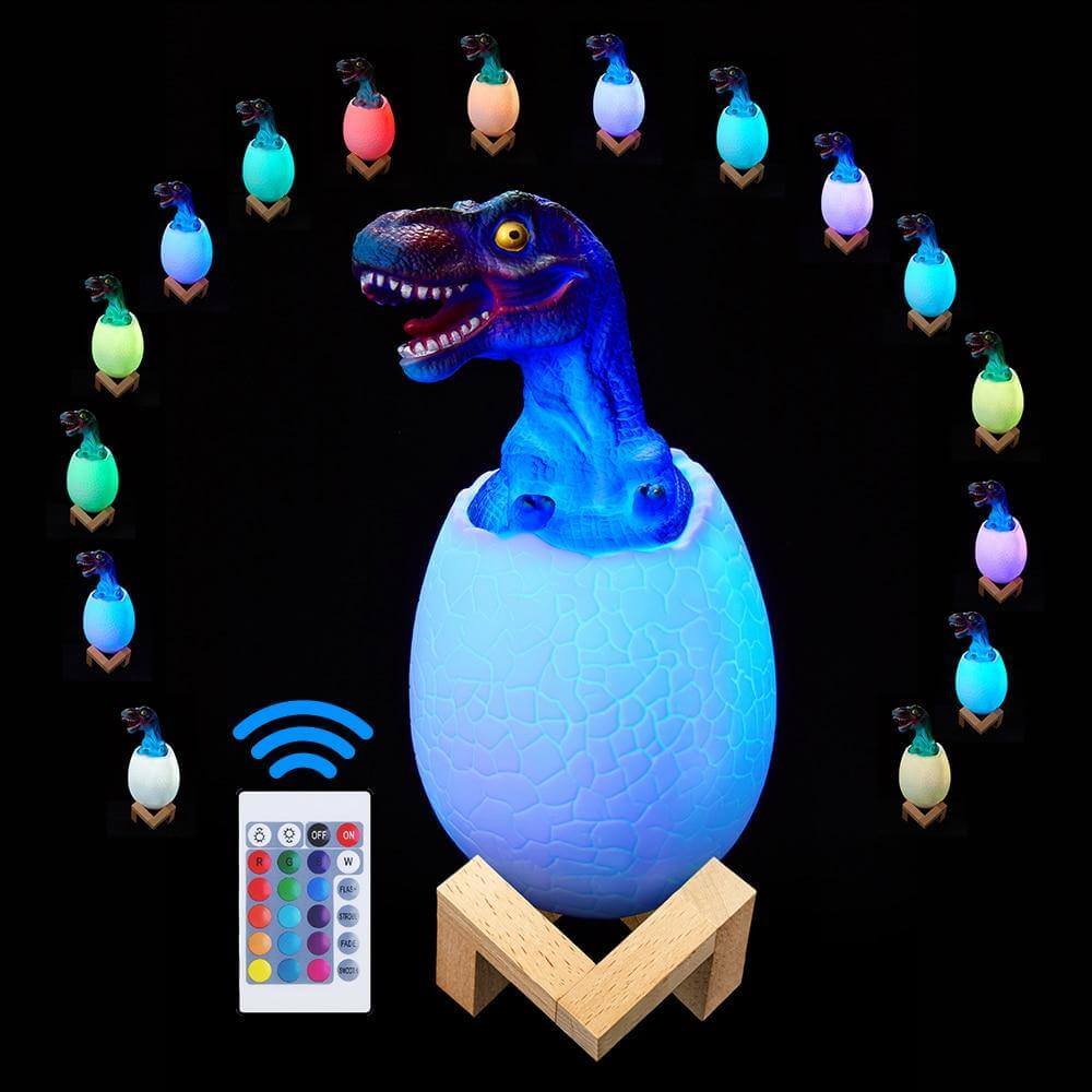 3D Dinosaur Egg Remote Control Colorful Bedside Light - Image 2