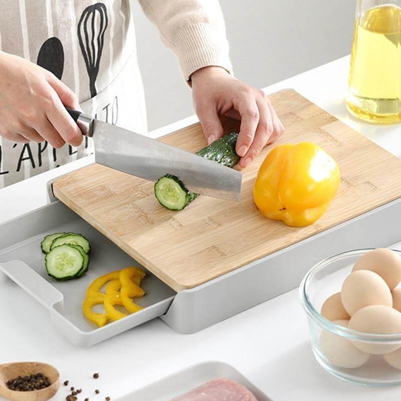 Kitchen Cutting Board with Detachable Storage Drawer - Image 1
